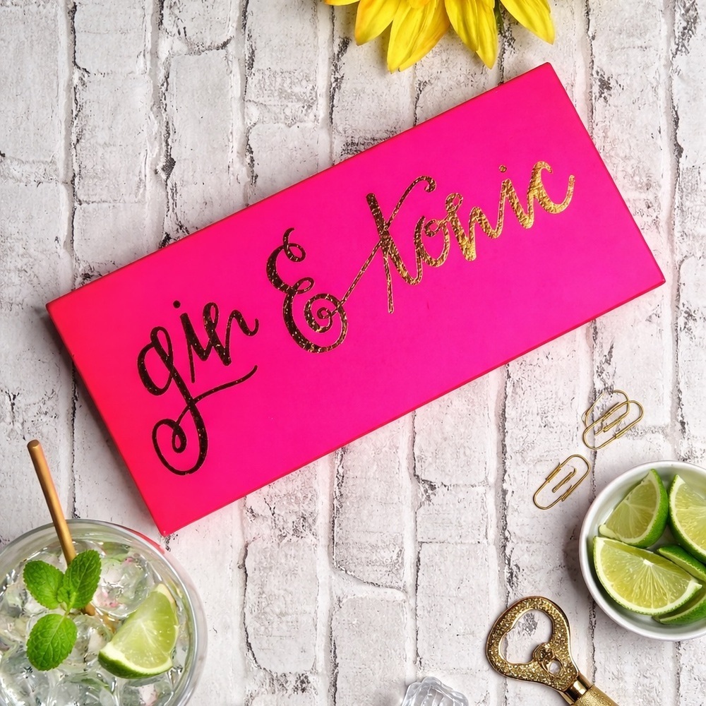 Gin & Tonic Small Wooden Block Sign